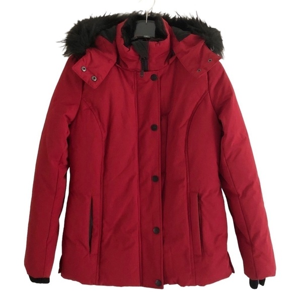 Arctic Expedition Womens Parka Hybradown Faux Fur Hood Red XS - Picture 1 of 16